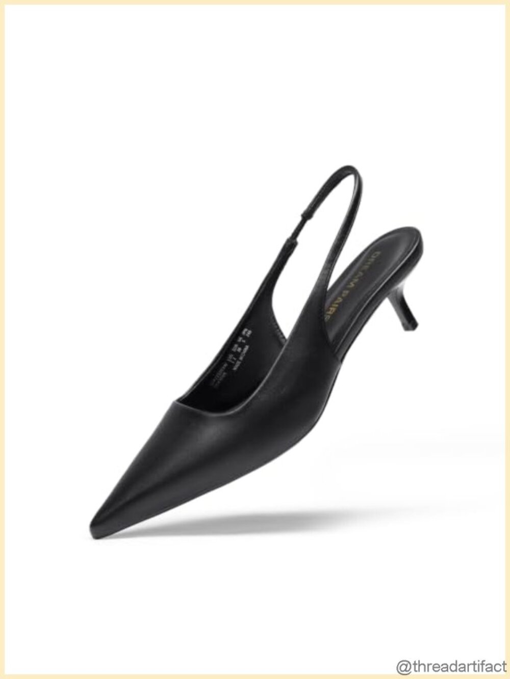 Women's Pointed Toe Slingback Kitten Heels Faux Leather Dress Pumps